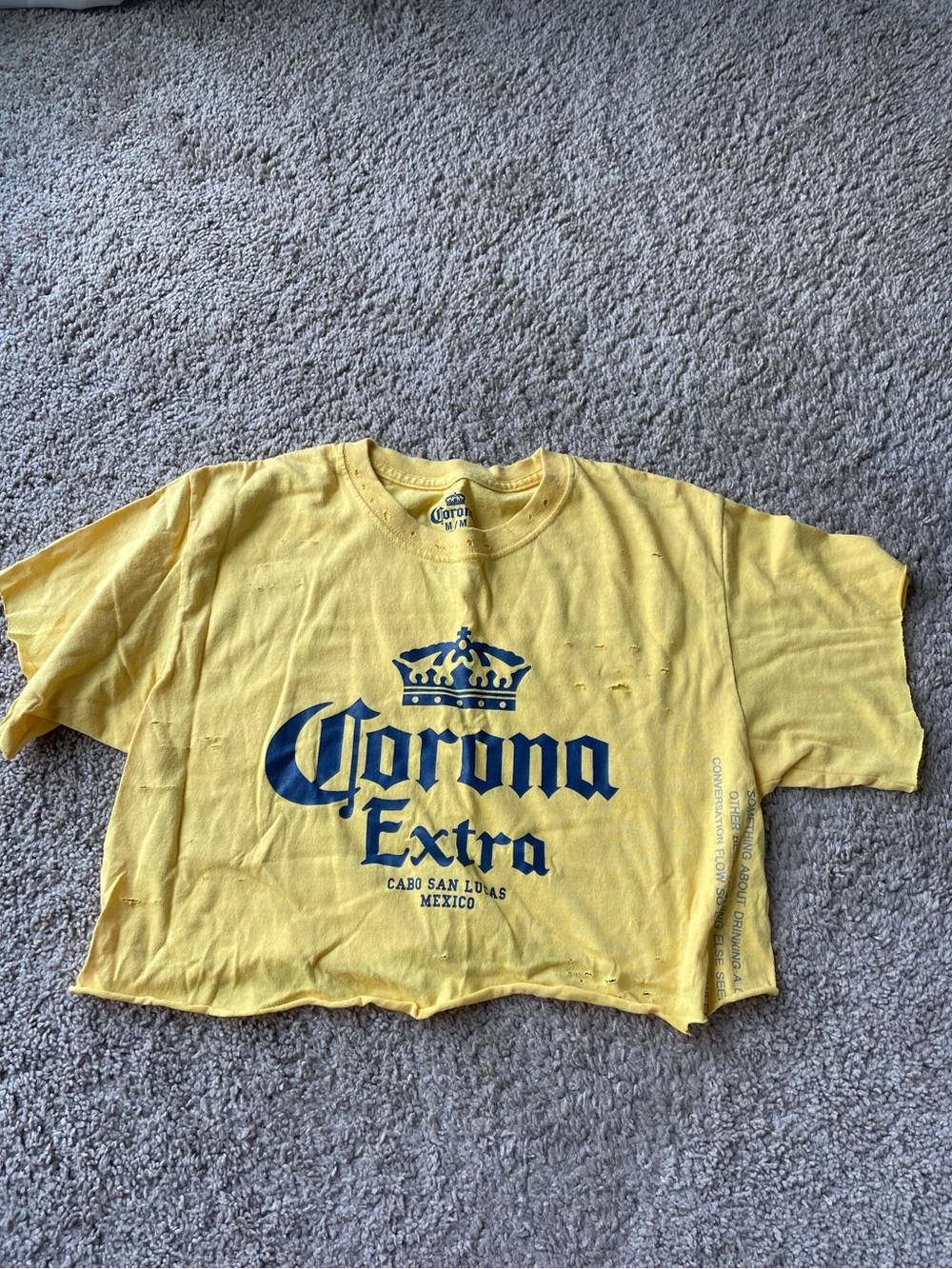Corona Extra Distressed Cropped Tee